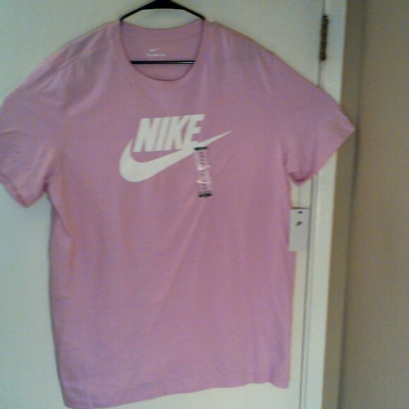 NEW NIKE SPORTSWEAR "Futura Icon Tee" MEN'S PINK WHITE T-SHIRT XL DX1985-612 - Picture 1 of 7